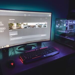 Gaming monitor on desk