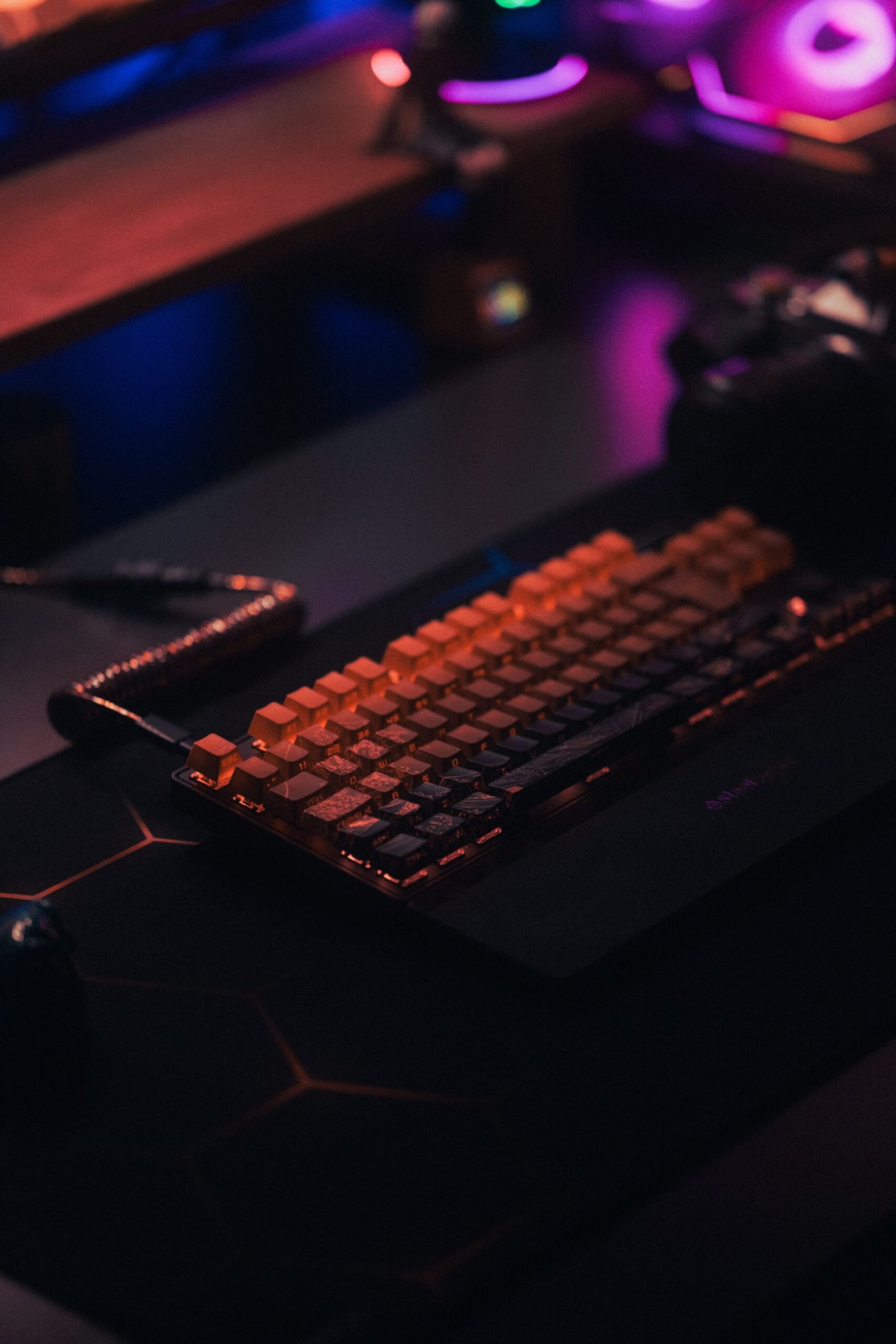 RGB backlit mechanical keyboard (stock photo, illustrative)