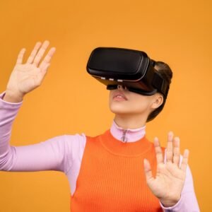 Person wearing a VR headset (stock photo, illustrative)