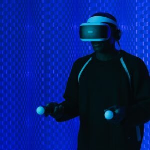 Person wearing VR headset